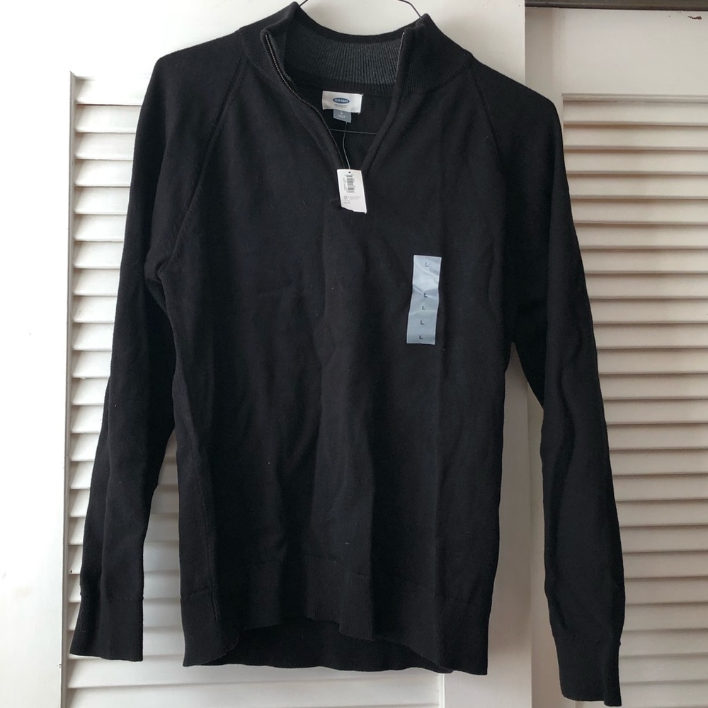 Men’s 1/4 zip pullover black size large